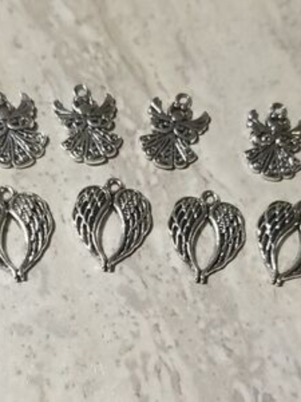 Silver Angel and Wing Charm Lot